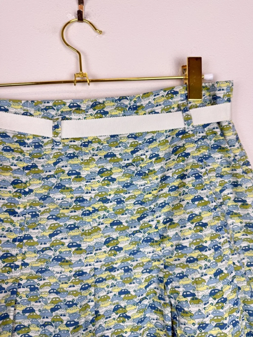 Vintage J. Crew Green Pleated Car Taxi Cab Skirt Size 8